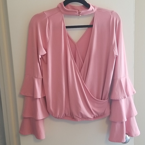 Gianni Bini, Medium, Pink, Long Sleeve Shirt - Picture 3 of 3